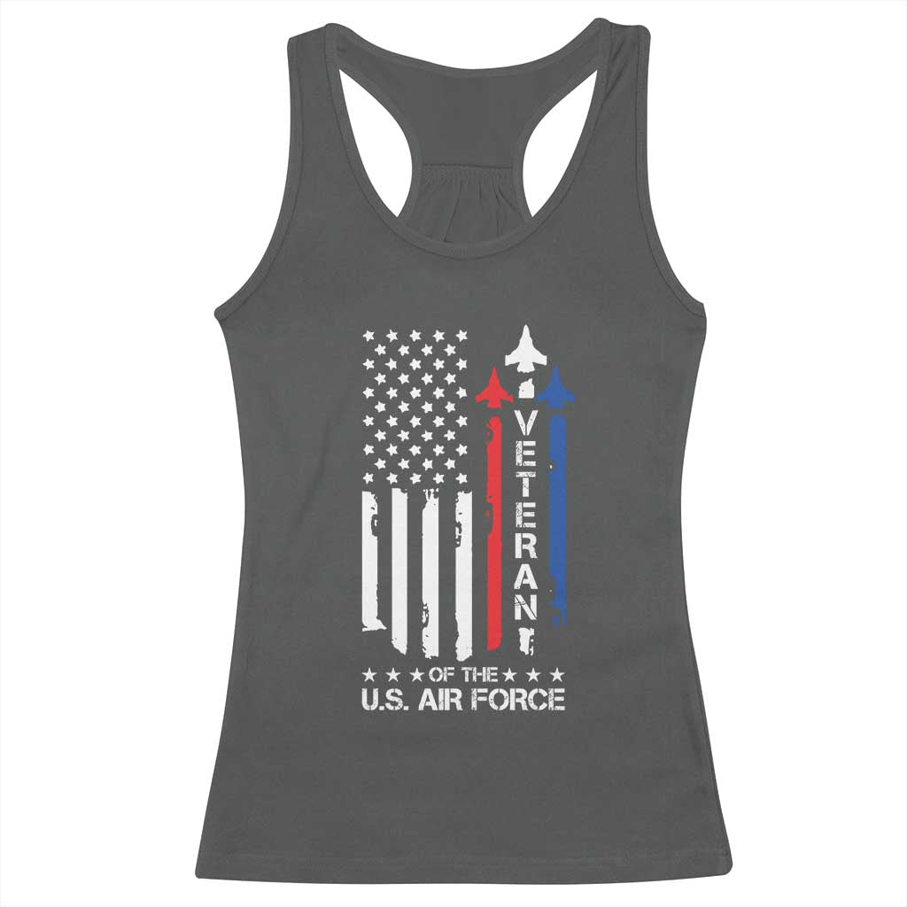 Air Force Veteran Racerback Tank Top Vintage US Flag - Wonder Print Shop