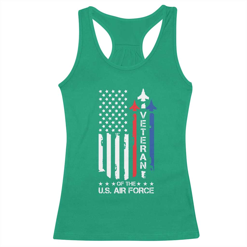 Air Force Veteran Racerback Tank Top Vintage US Flag - Wonder Print Shop