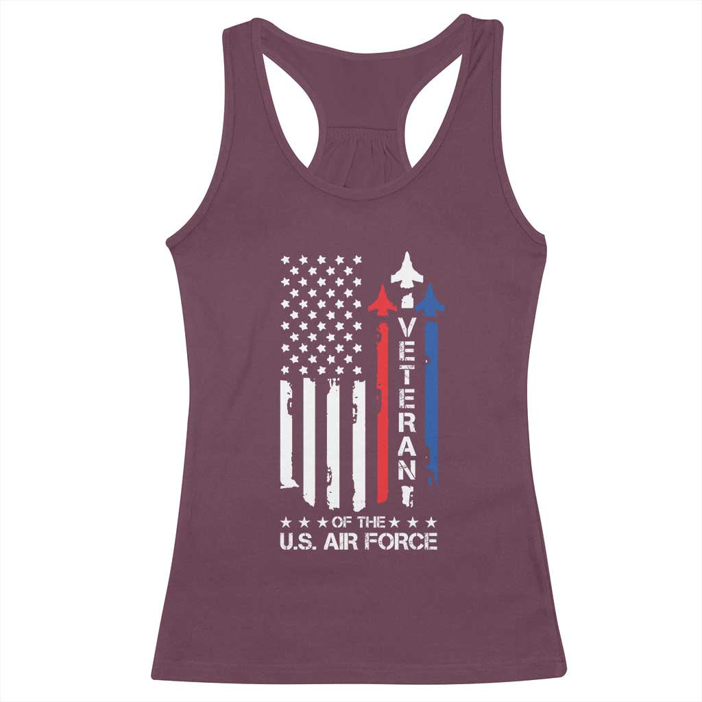 Air Force Veteran Racerback Tank Top Vintage US Flag - Wonder Print Shop