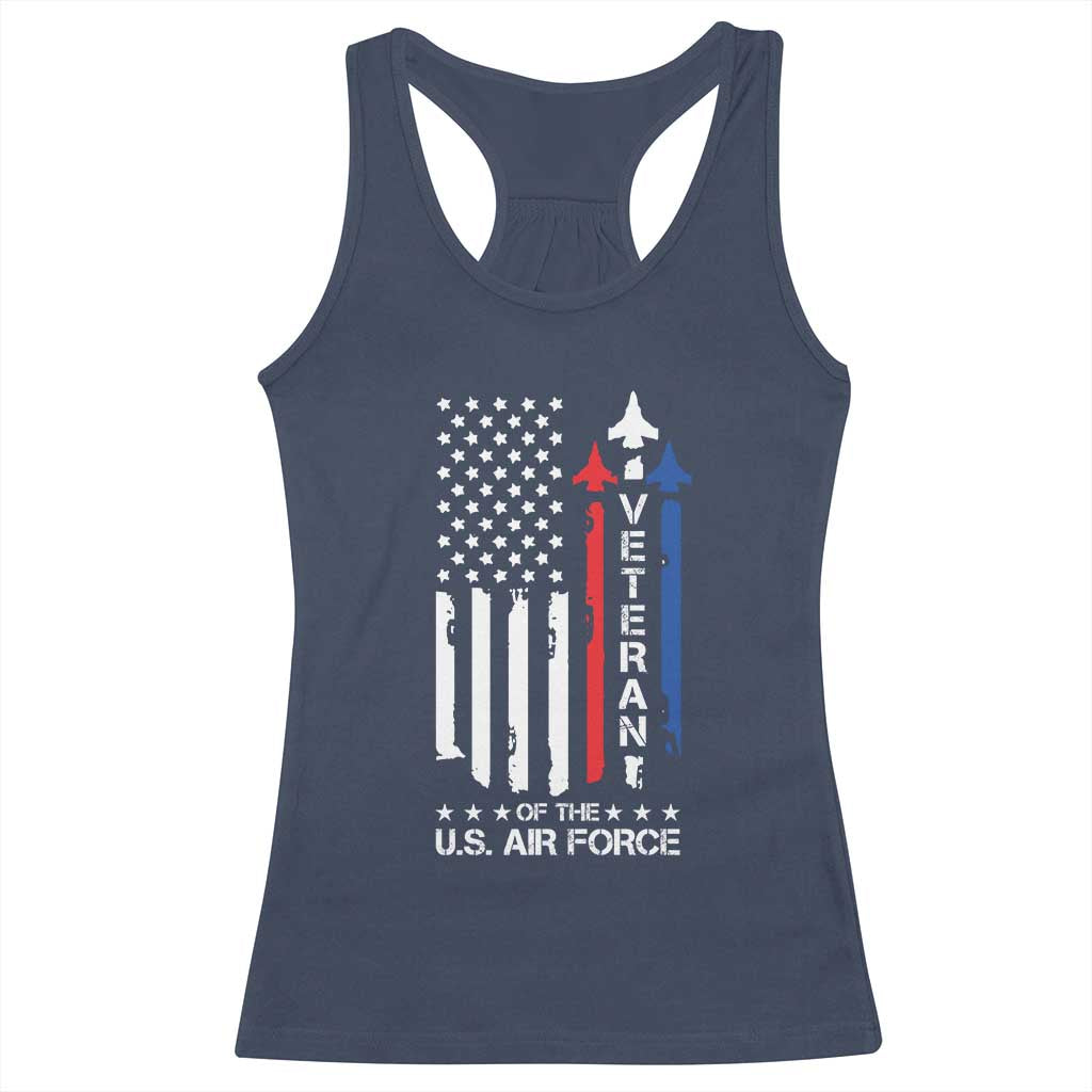 Air Force Veteran Racerback Tank Top Vintage US Flag - Wonder Print Shop