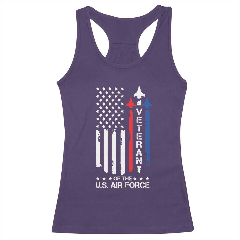 Air Force Veteran Racerback Tank Top Vintage US Flag - Wonder Print Shop