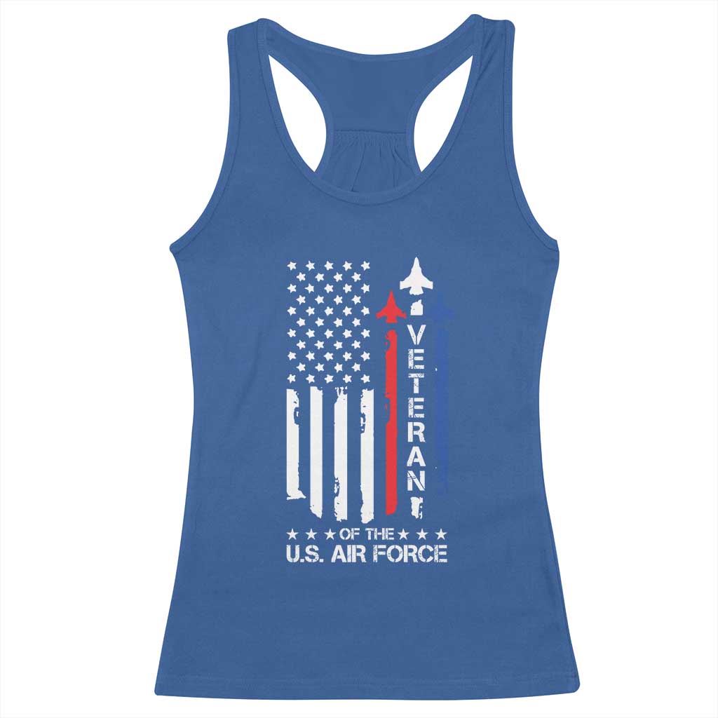 Air Force Veteran Racerback Tank Top Vintage US Flag - Wonder Print Shop