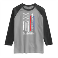 Air Force Veteran Raglan Shirt Vintage US Flag - Wonder Print Shop
