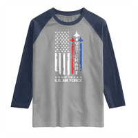 Air Force Veteran Raglan Shirt Vintage US Flag - Wonder Print Shop