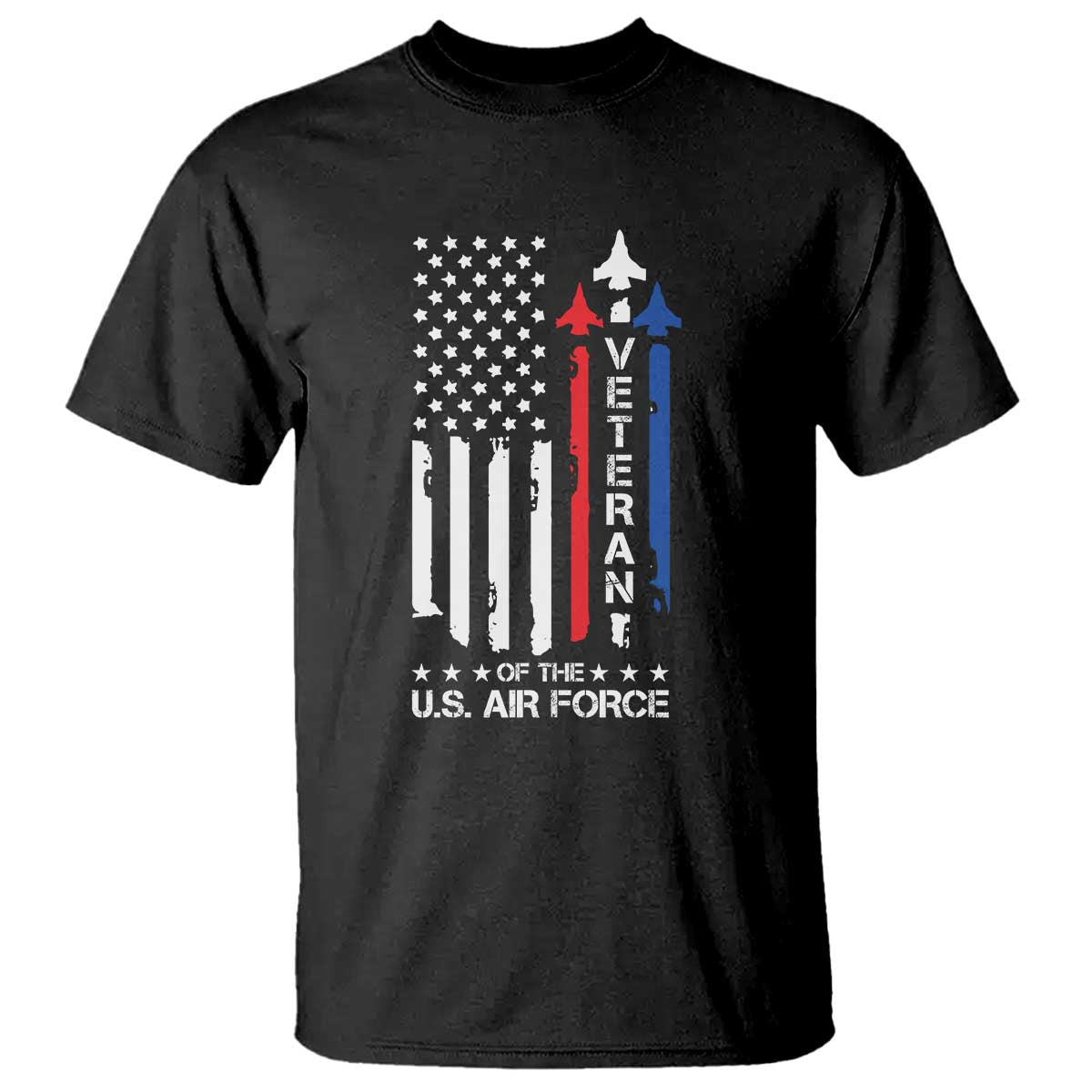 Air Force Veteran T Shirt Vintage US Flag - Wonder Print Shop