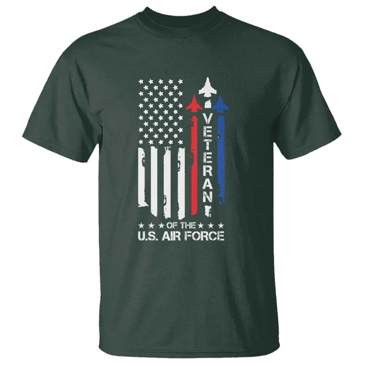 Air Force Veteran T Shirt Vintage US Flag - Wonder Print Shop