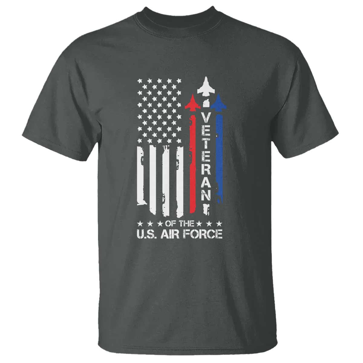 Air Force Veteran T Shirt Vintage US Flag - Wonder Print Shop