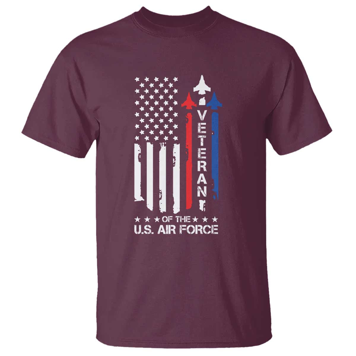 Air Force Veteran T Shirt Vintage US Flag - Wonder Print Shop