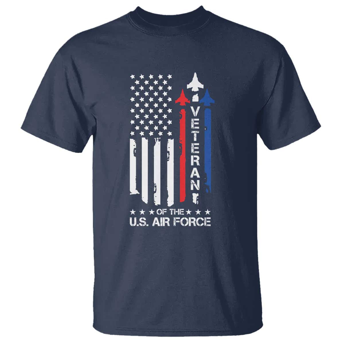 Air Force Veteran T Shirt Vintage US Flag - Wonder Print Shop