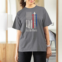 Air Force Veteran T Shirt For Women Vintage US Flag - Wonder Print Shop