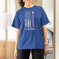 Air Force Veteran T Shirt For Women Vintage US Flag - Wonder Print Shop