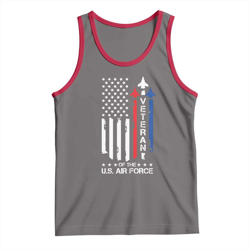 Air Force Veteran Tank Top Vintage US Flag - Wonder Print Shop