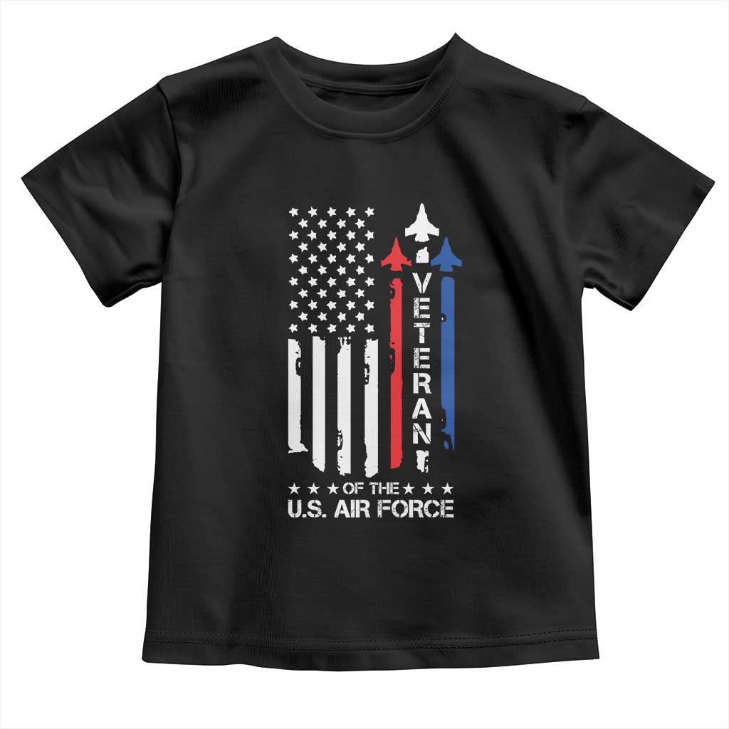 Air Force Veteran Toddler T Shirt Vintage US Flag - Wonder Print Shop