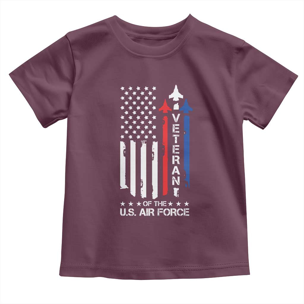 Air Force Veteran Toddler T Shirt Vintage US Flag - Wonder Print Shop