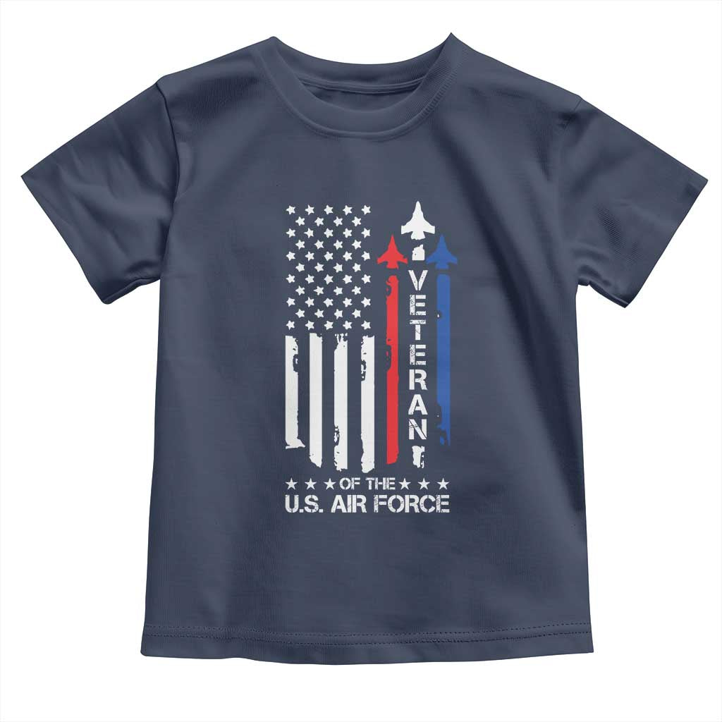 Air Force Veteran Toddler T Shirt Vintage US Flag - Wonder Print Shop
