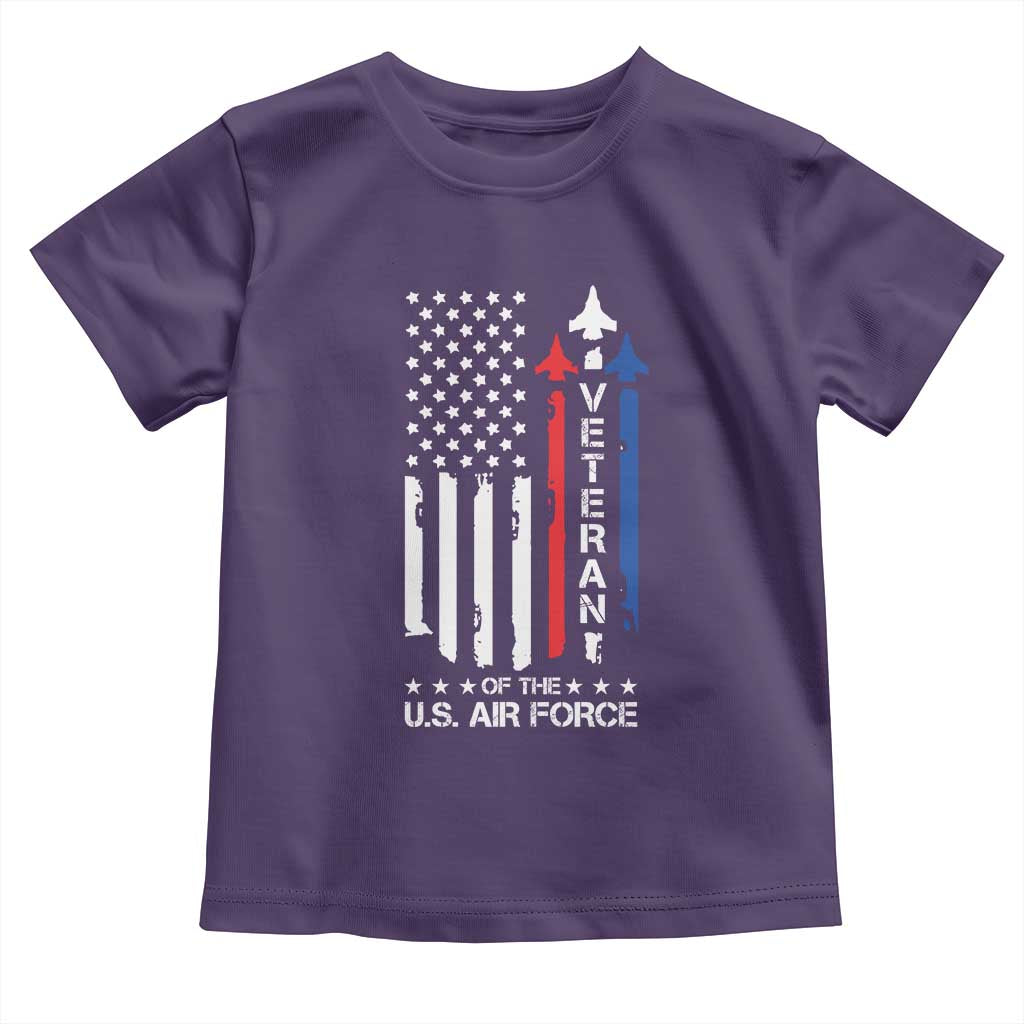 Air Force Veteran Toddler T Shirt Vintage US Flag - Wonder Print Shop