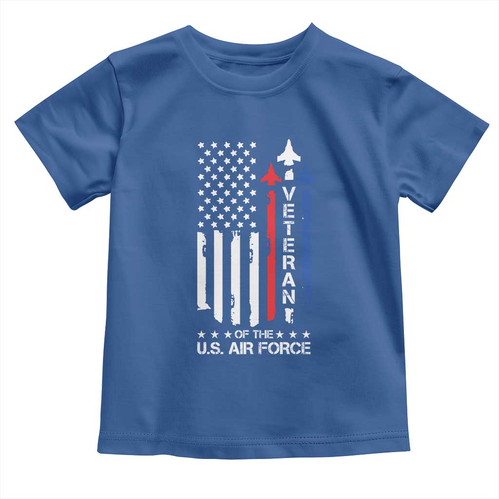 Air Force Veteran Toddler T Shirt Vintage US Flag - Wonder Print Shop