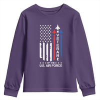 Air Force Veteran Youth Sweatshirt Vintage US Flag - Wonder Print Shop