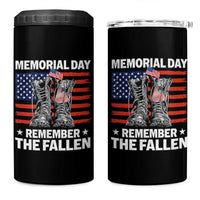 Memorial Day Remember The Fallen 4 in 1 Can Cooler Tumbler Veteran Military Vintage USA Flag - Wonder Print Shop