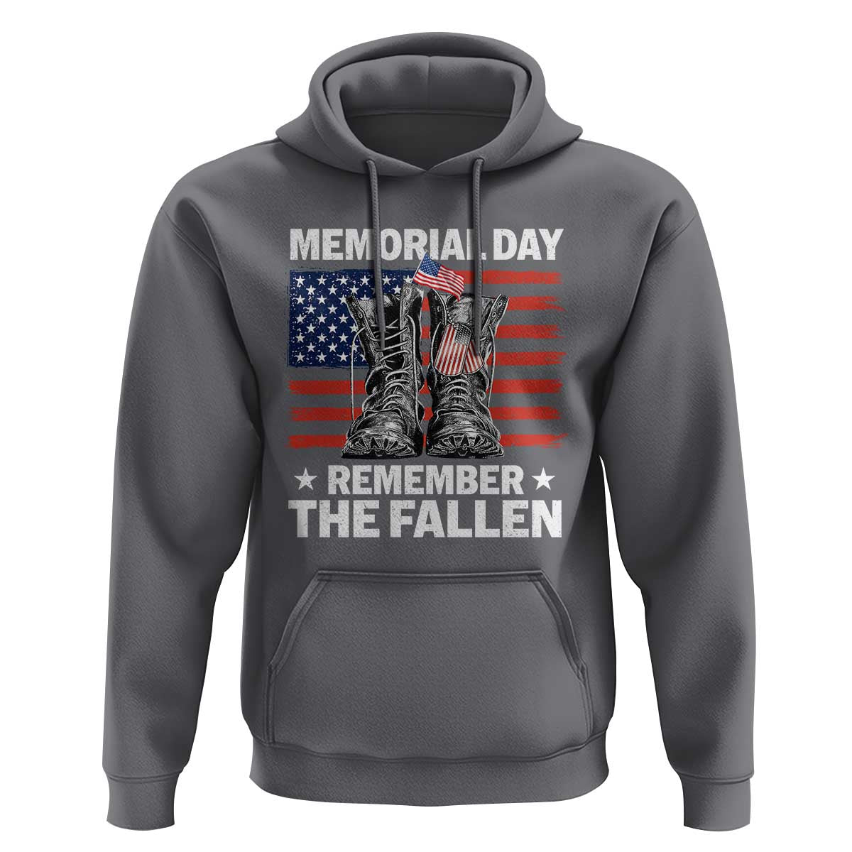 Memorial Day Remember The Fallen Hoodie Veteran Military Vintage USA Flag - Wonder Print Shop