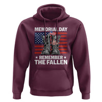 Memorial Day Remember The Fallen Hoodie Veteran Military Vintage USA Flag - Wonder Print Shop