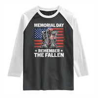 Memorial Day Remember The Fallen Raglan Shirt Veteran Military Vintage USA Flag - Wonder Print Shop