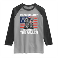 Memorial Day Remember The Fallen Raglan Shirt Veteran Military Vintage USA Flag - Wonder Print Shop