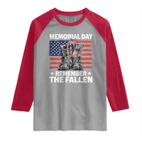 Memorial Day Remember The Fallen Raglan Shirt Veteran Military Vintage USA Flag - Wonder Print Shop