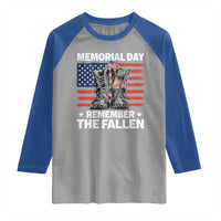 Memorial Day Remember The Fallen Raglan Shirt Veteran Military Vintage USA Flag - Wonder Print Shop