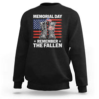 Memorial Day Remember The Fallen Sweatshirt Veteran Military Vintage USA Flag - Wonder Print Shop