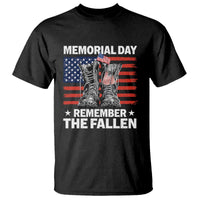 Memorial Day Remember The Fallen T Shirt Veteran Military Vintage USA Flag - Wonder Print Shop