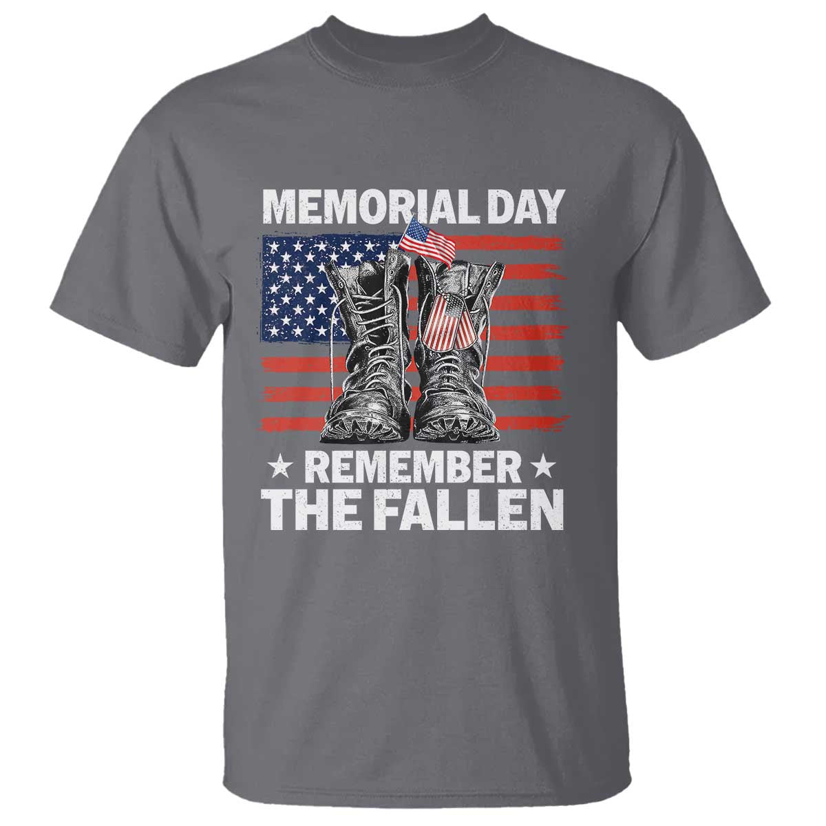 Memorial Day Remember The Fallen T Shirt Veteran Military Vintage USA Flag - Wonder Print Shop