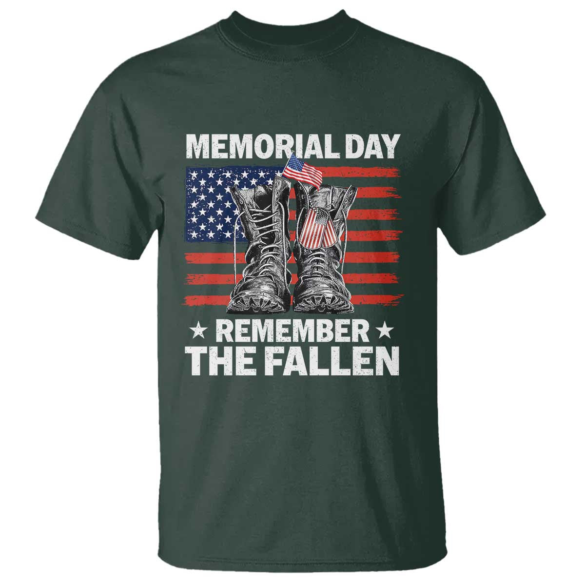 Memorial Day Remember The Fallen T Shirt Veteran Military Vintage USA Flag - Wonder Print Shop
