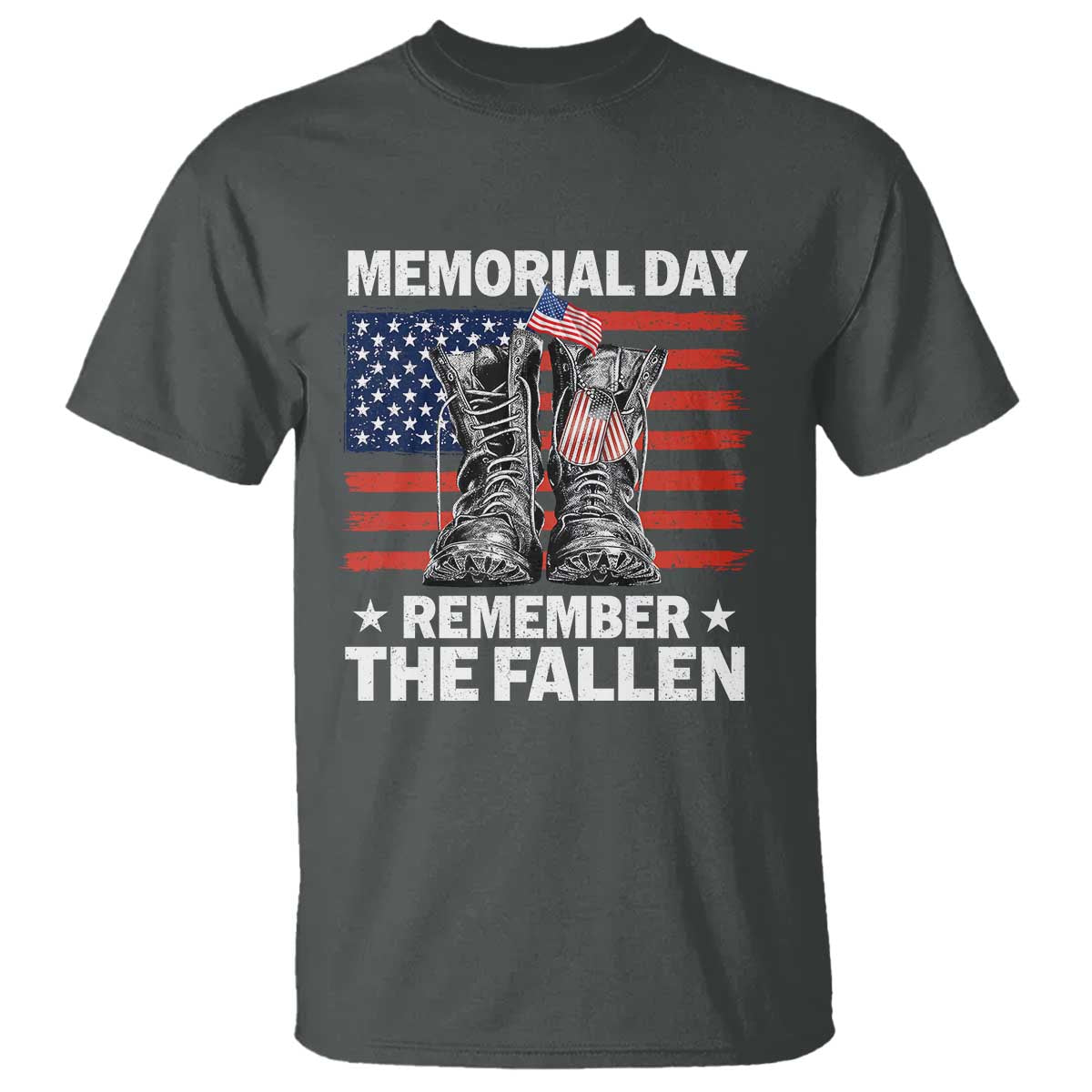 Memorial Day Remember The Fallen T Shirt Veteran Military Vintage USA Flag - Wonder Print Shop