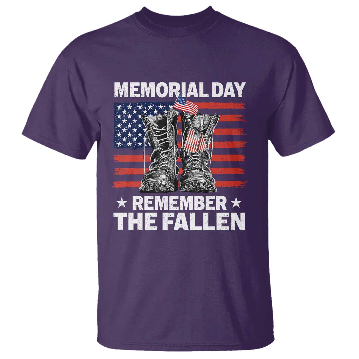 Memorial Day Remember The Fallen T Shirt Veteran Military Vintage USA Flag - Wonder Print Shop