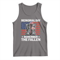 Memorial Day Remember The Fallen Tank Top Veteran Military Vintage USA Flag - Wonder Print Shop
