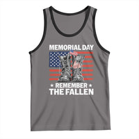 Memorial Day Remember The Fallen Tank Top Veteran Military Vintage USA Flag - Wonder Print Shop