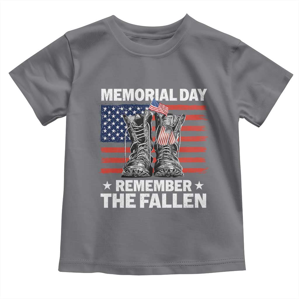 Memorial Day Remember The Fallen Toddler T Shirt Veteran Military Vintage USA Flag - Wonder Print Shop