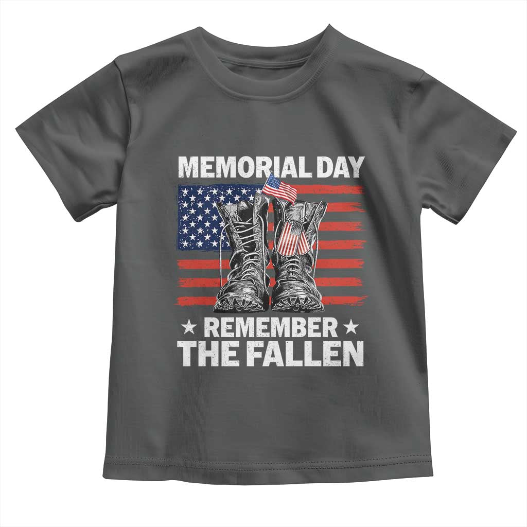 Memorial Day Remember The Fallen Toddler T Shirt Veteran Military Vintage USA Flag - Wonder Print Shop