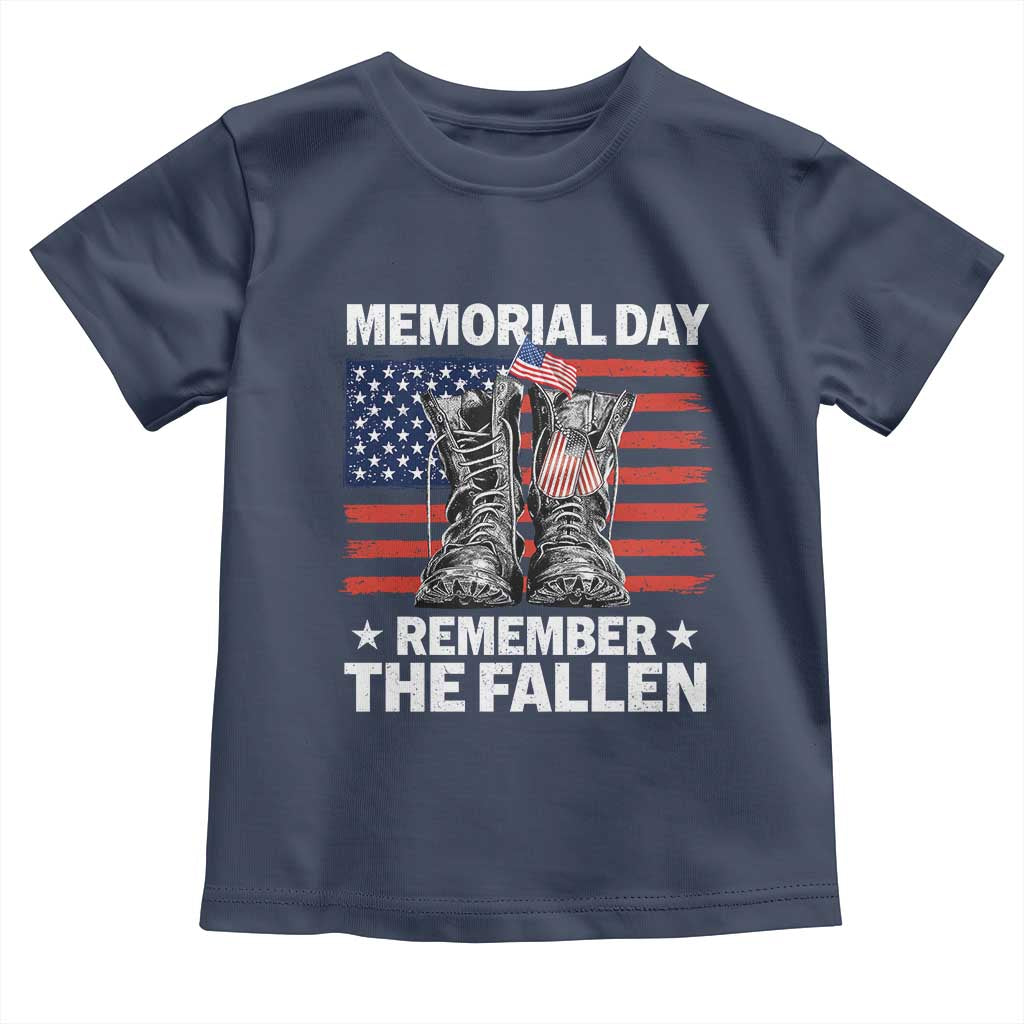 Memorial Day Remember The Fallen Toddler T Shirt Veteran Military Vintage USA Flag - Wonder Print Shop