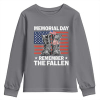 Memorial Day Remember The Fallen Youth Sweatshirt Veteran Military Vintage USA Flag - Wonder Print Shop