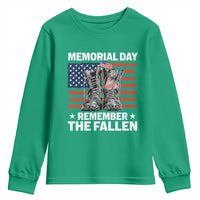Memorial Day Remember The Fallen Youth Sweatshirt Veteran Military Vintage USA Flag - Wonder Print Shop