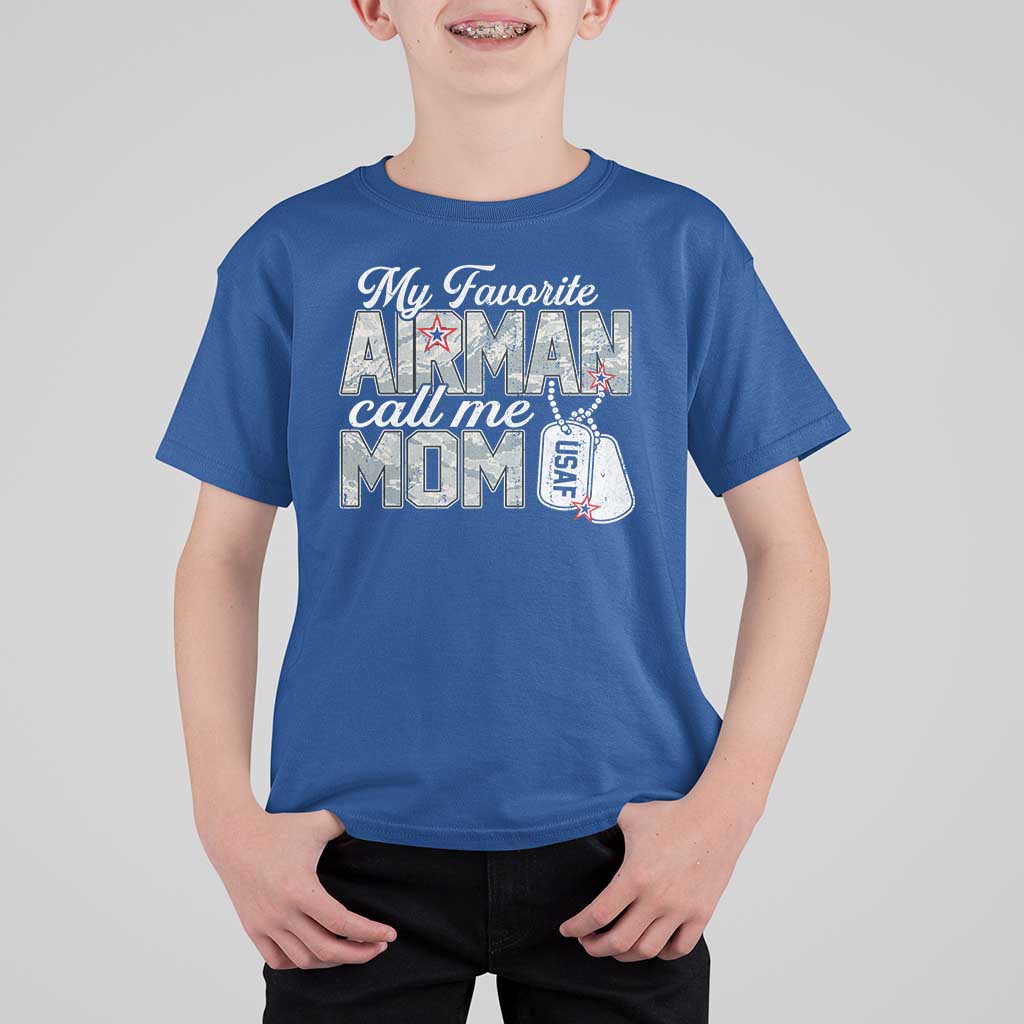 Proud Air Force Family T Shirt For Kid My Favorite Airman Calls Me Mom - Wonder Print Shop