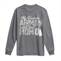 Proud Air Force Family Long Sleeve Shirt My Favorite Airman Calls Me Mom - Wonder Print Shop