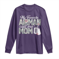 Proud Air Force Family Long Sleeve Shirt My Favorite Airman Calls Me Mom - Wonder Print Shop