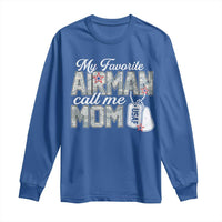 Proud Air Force Family Long Sleeve Shirt My Favorite Airman Calls Me Mom - Wonder Print Shop