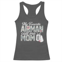 Proud Air Force Family Racerback Tank Top My Favorite Airman Calls Me Mom - Wonder Print Shop