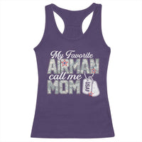 Proud Air Force Family Racerback Tank Top My Favorite Airman Calls Me Mom - Wonder Print Shop
