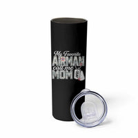 Proud Air Force Family Skinny Tumbler My Favorite Airman Calls Me Mom - Wonder Print Shop