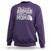 Proud Air Force Family Sweatshirt My Favorite Airman Calls Me Mom - Wonder Print Shop